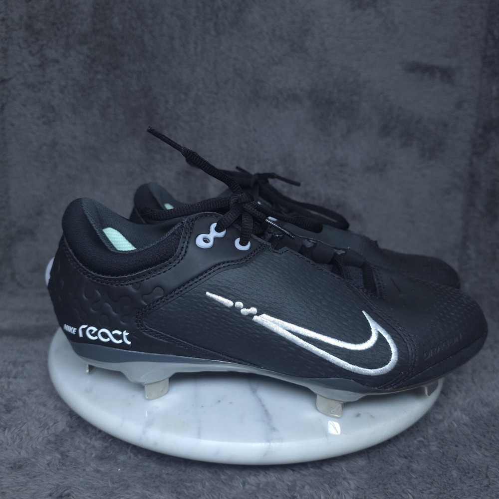 Nike React Hyperdiamond 4 Shoes Womens Size 7.5 Black Baseball Cleats CZ5917-010
